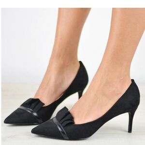 Journee Collection MAREK PUMP HEELS IN FAUX SUEDE Black size 7.5